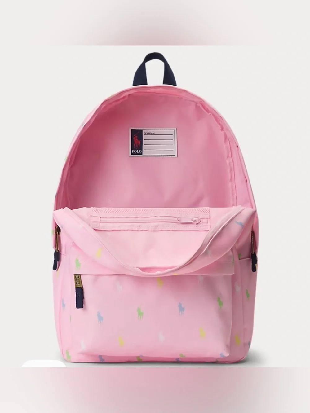 Ralph Lauren Kids Pink Polo Pony Backpack COLOR: Carmel Pink